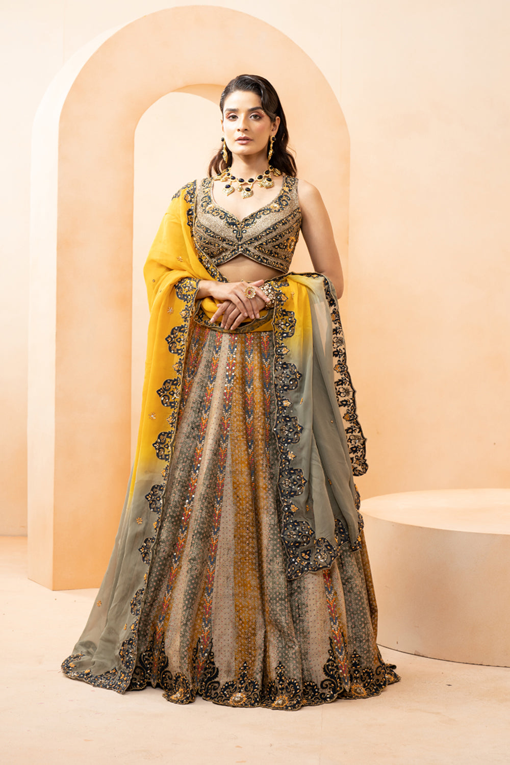 Sunheri Lehenga - Auraya Fashion - Studio Bageecha - #tag1# - #tag2# - #tag3# - #tag3#