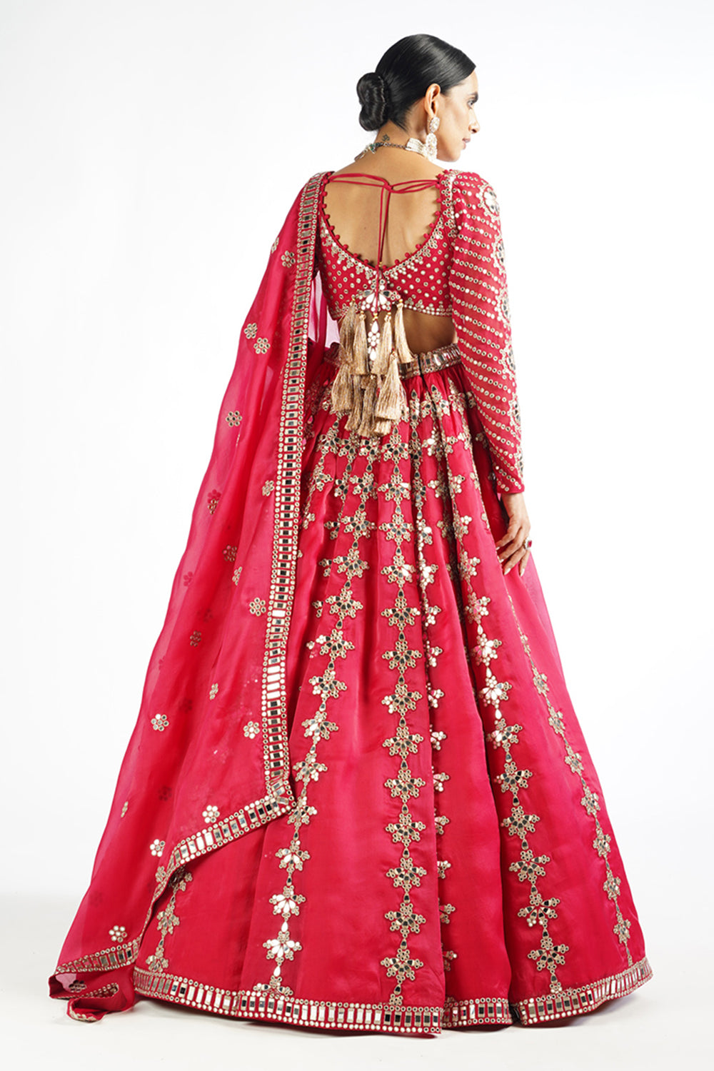 Crimson Red Chandelier Drop Lehenga Set