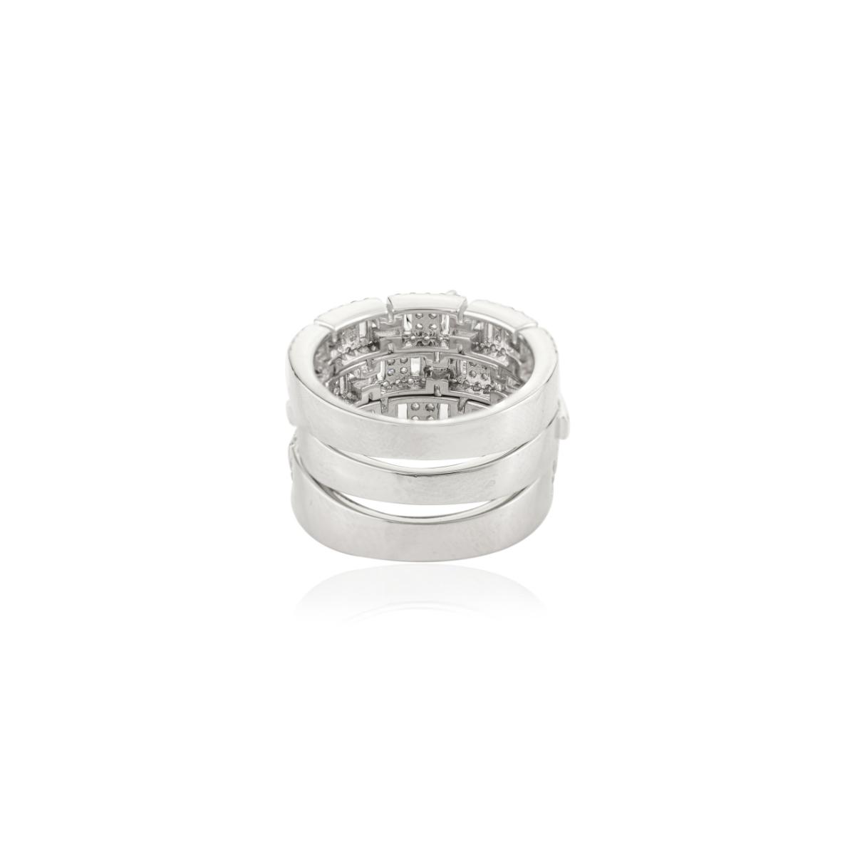 925 Sterling Silver 3 in 1 White Zircon Wedding Ring