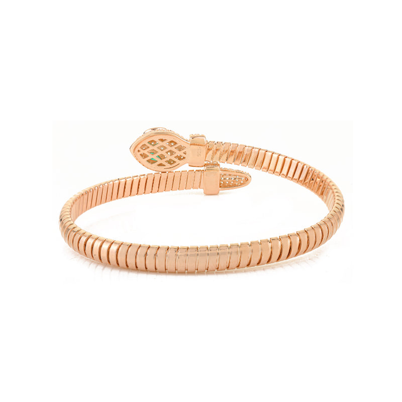 Rose Gold Snake Cuff Bangle Bracelet