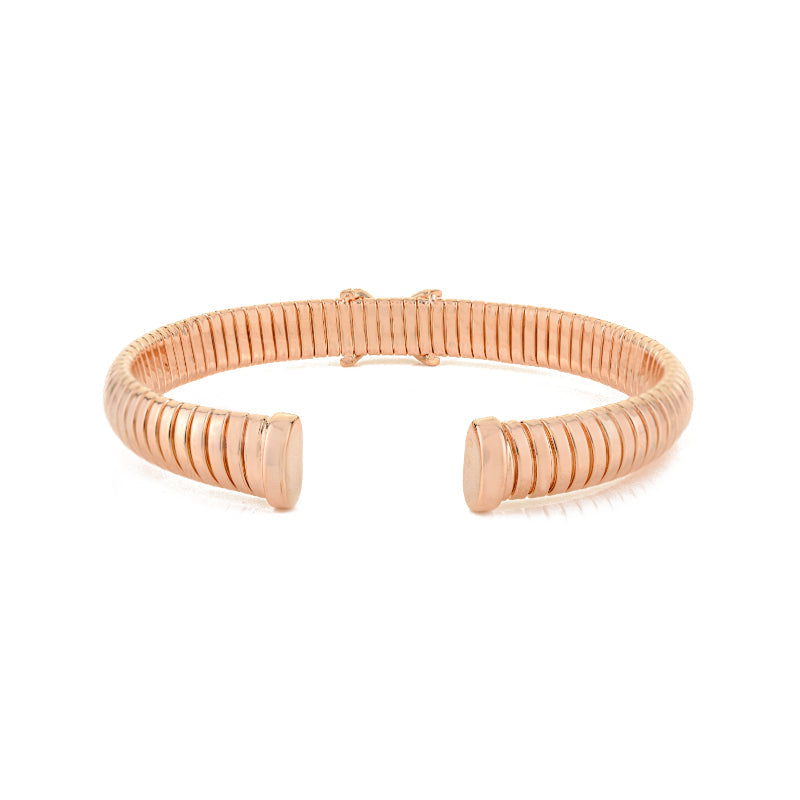 Rose Gold Mini Cross Sign Cuff Bracelet