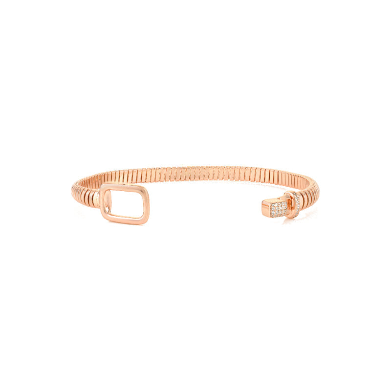Rose Gold Cuff Bracelet with Lock