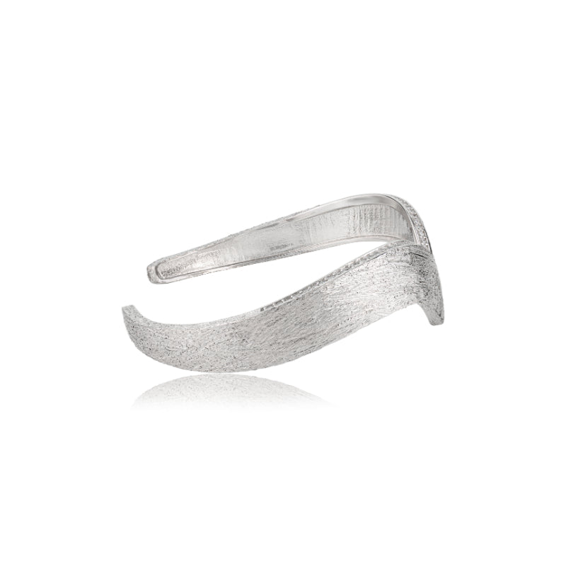 White Gold Matte Finish Chunky Bracelet