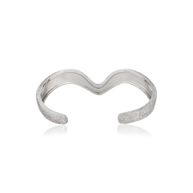 White Gold Matte Finish Chunky Bracelet