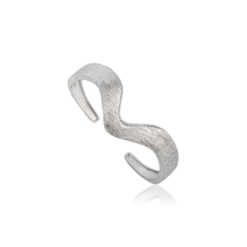 White Gold Matte Finish Chunky Bracelet