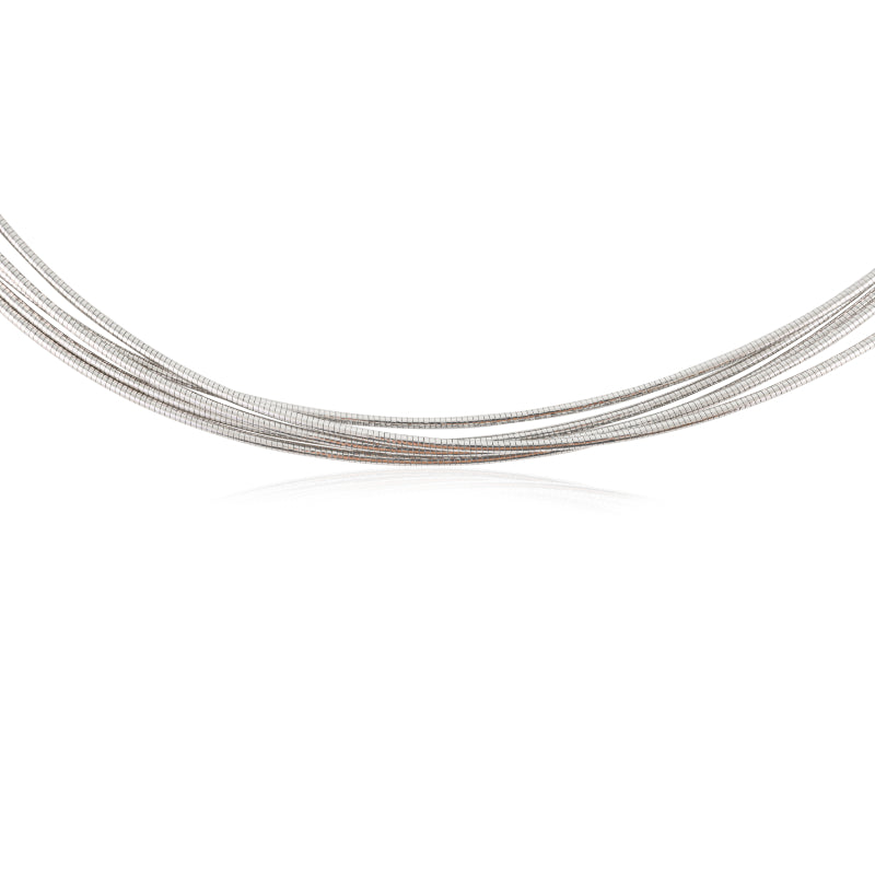 925 Silver Multi Layered Wired Choker Necklace for Women