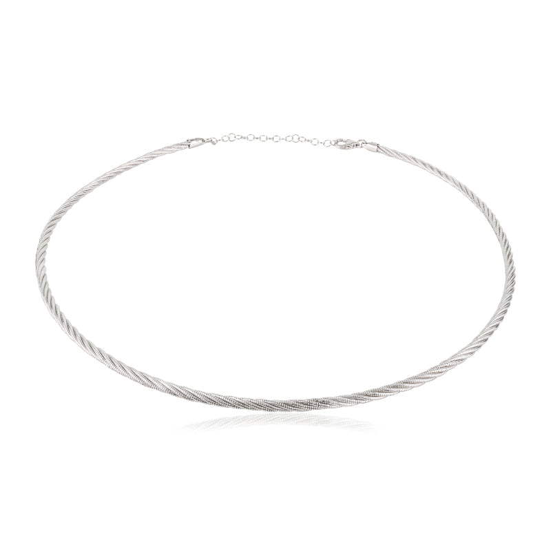 Handcrafted Sterling Silver Braided Rope Necklace