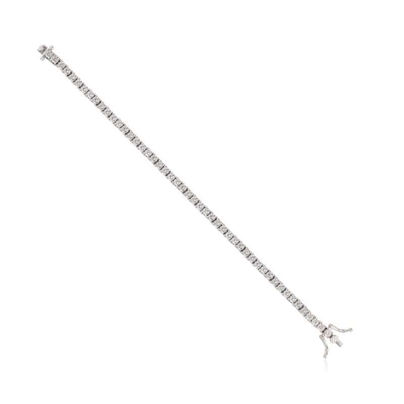 925 Sterling Silver Brilliant Round White CZ Tennis Bracelet
