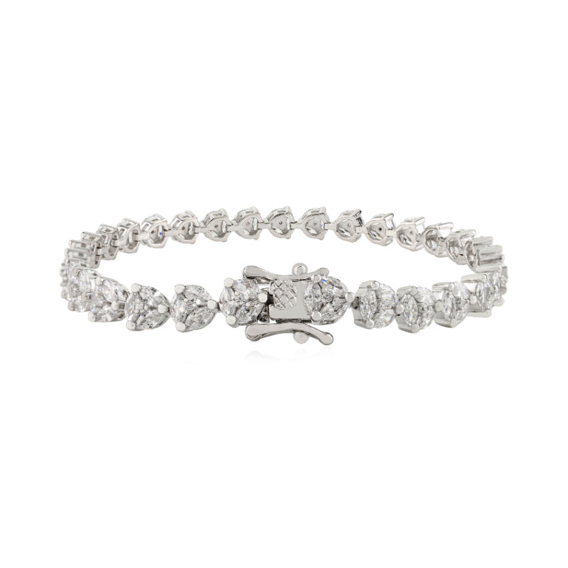 925 Sterling Silver Brilliant Round White CZ Tennis Bracelet