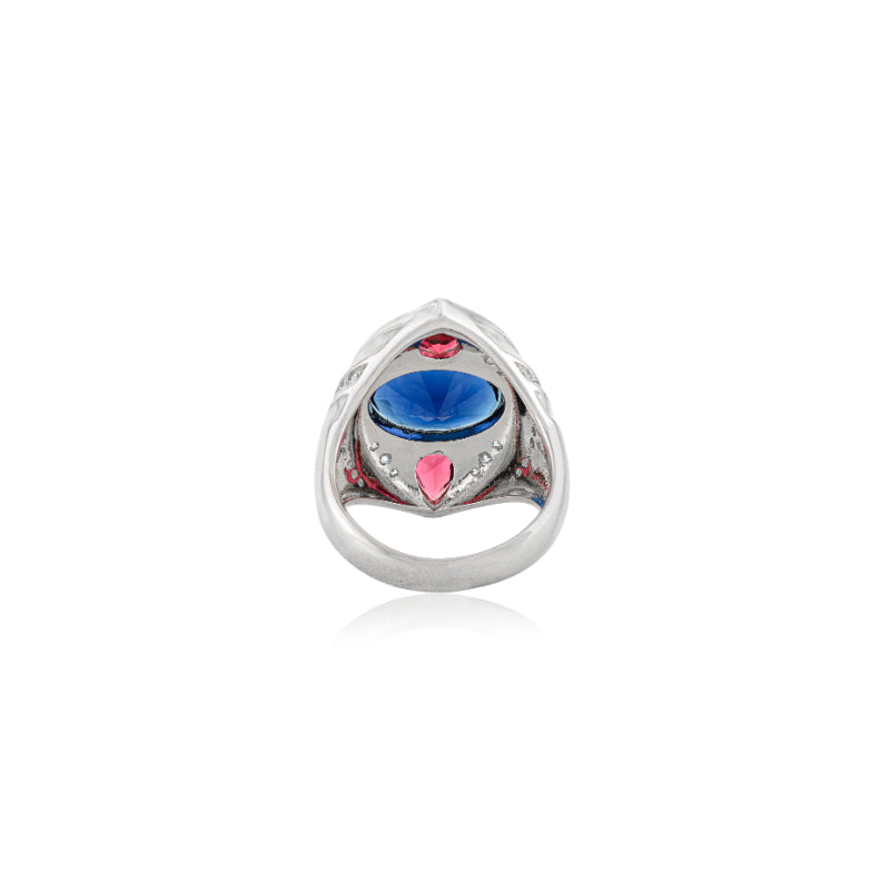 Sterling Silver Bold Colorful Chunky Designer Ring