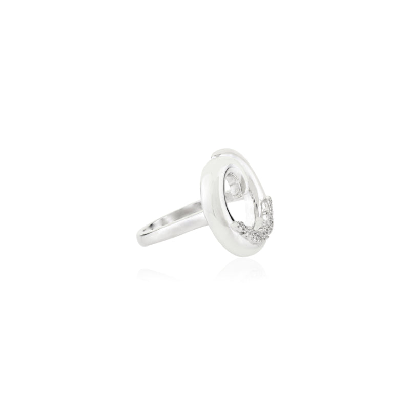 White CZ Studded Minimalist Ring for Daily and Party Wear