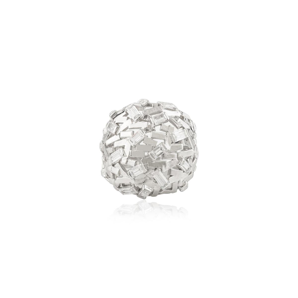 925 Sterling Silver Baguettes Random Cluster Ring