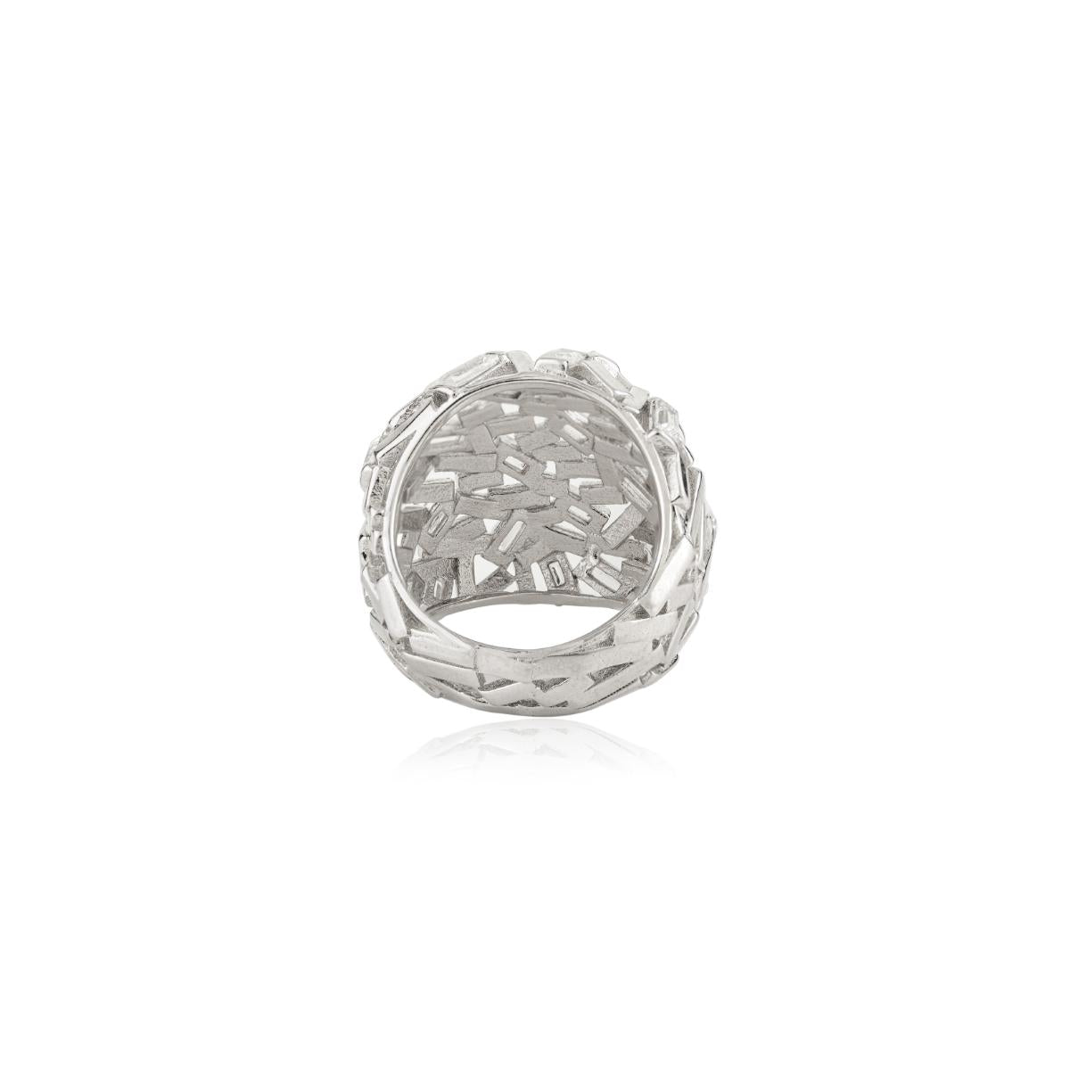 925 Sterling Silver Baguettes Random Cluster Ring