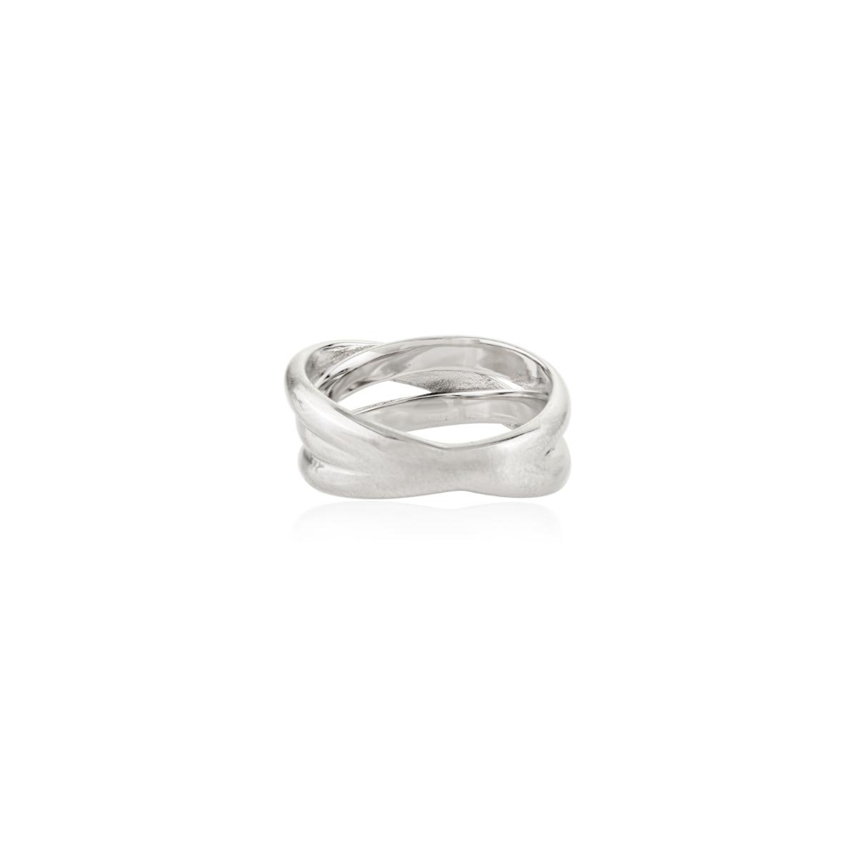 925 Sterling Silver Evil Eye Overlapping Ring