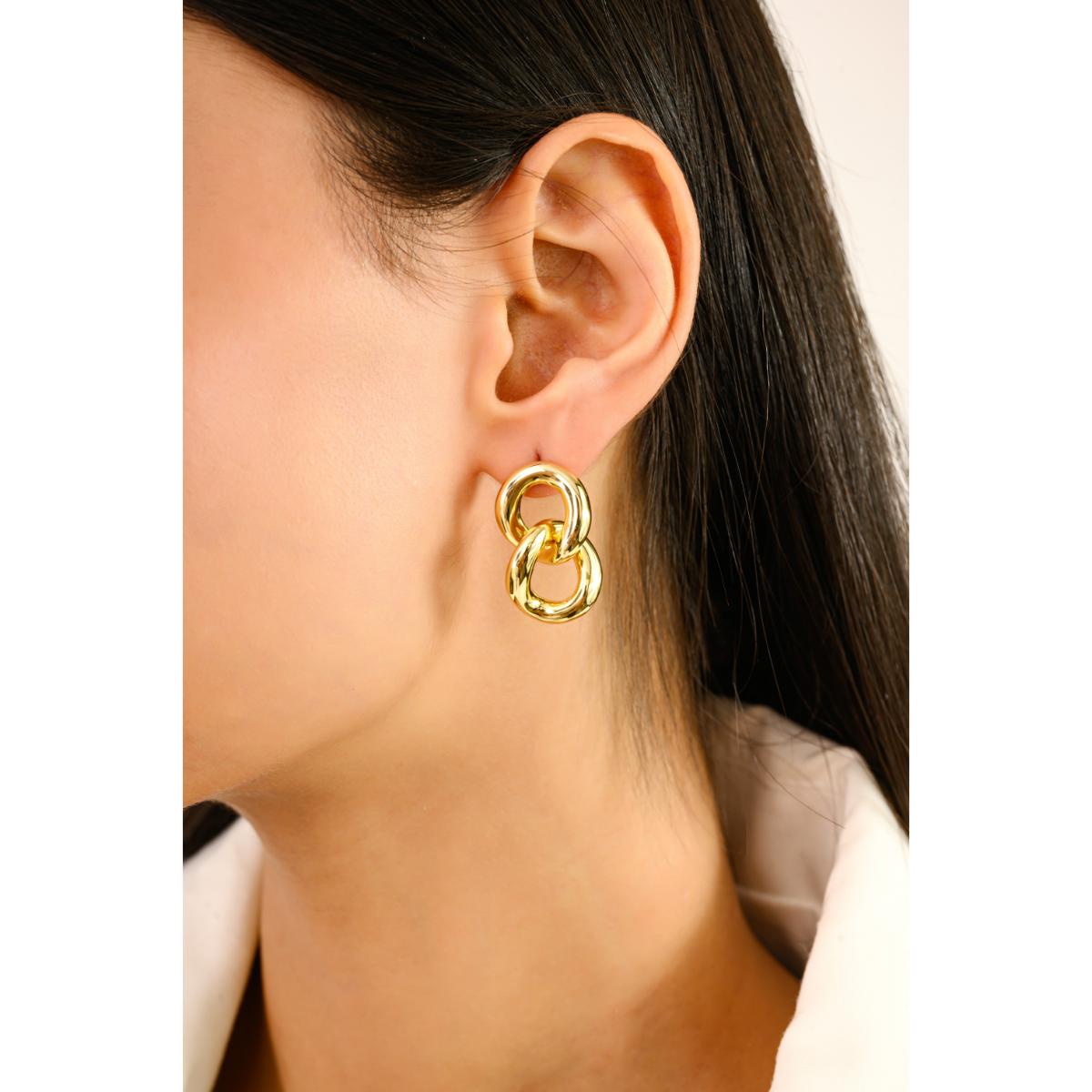 925 Silver Yellow Gold Plated Statement Earrings