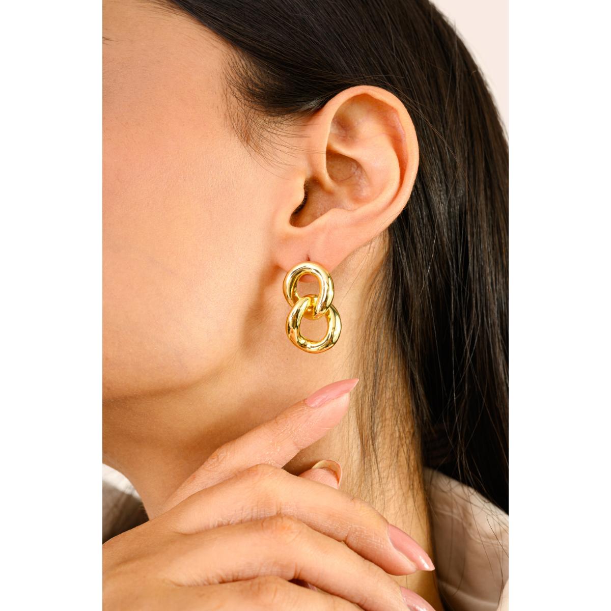 925 Silver Yellow Gold Plated Statement Earrings