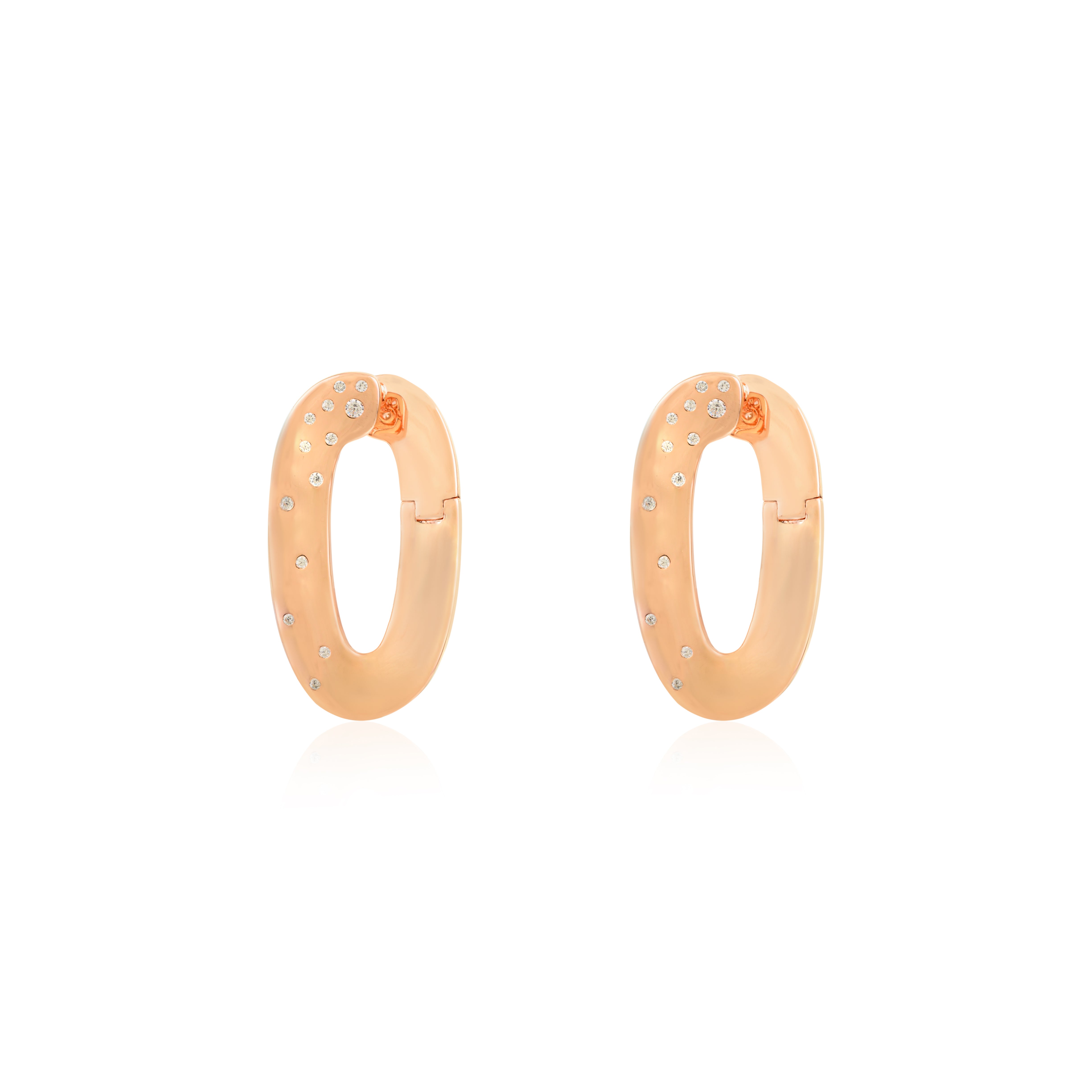 925 Silver Rose Gold Plated CZ Statement Earrings