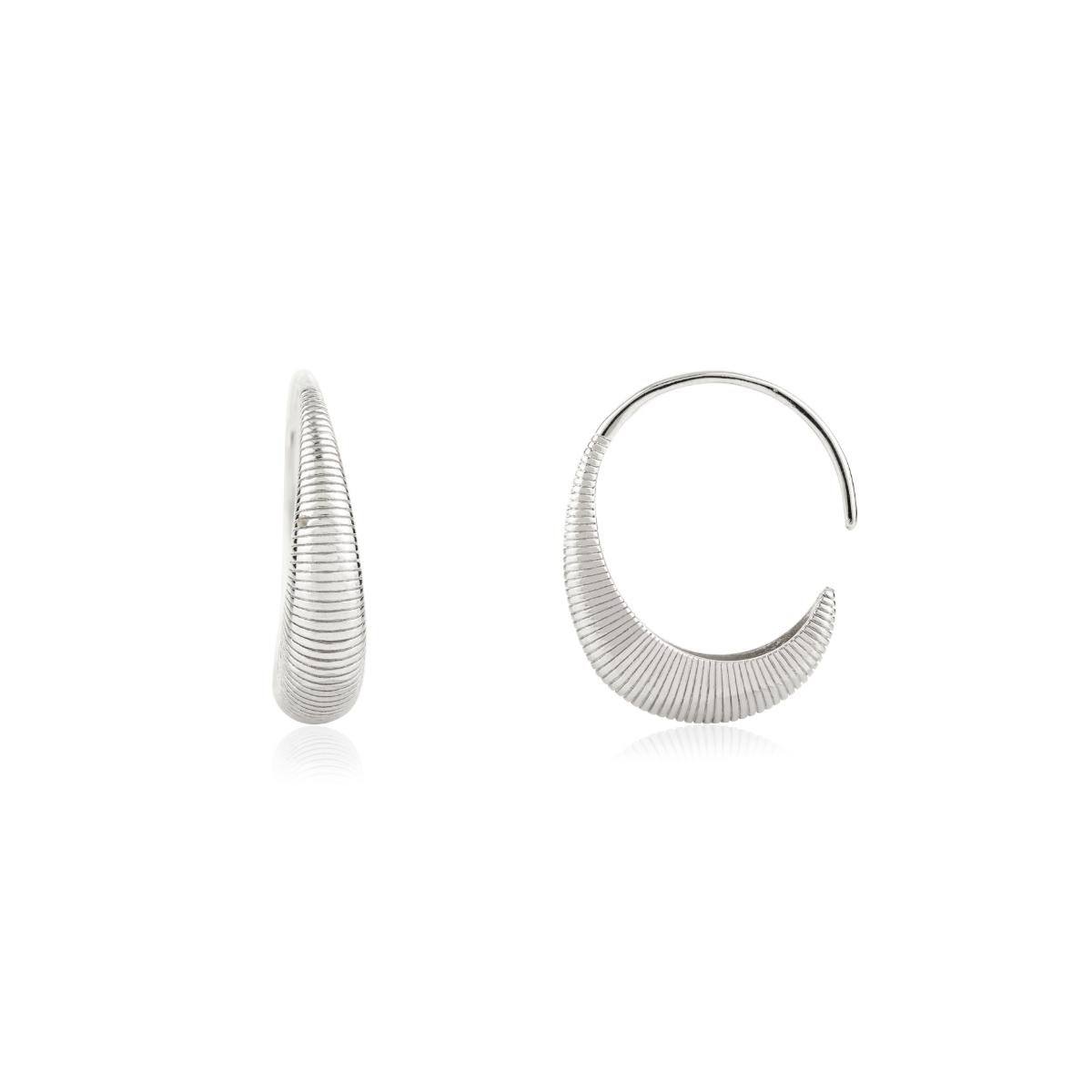 925 Silver Semi Hoop Chunky Earrings