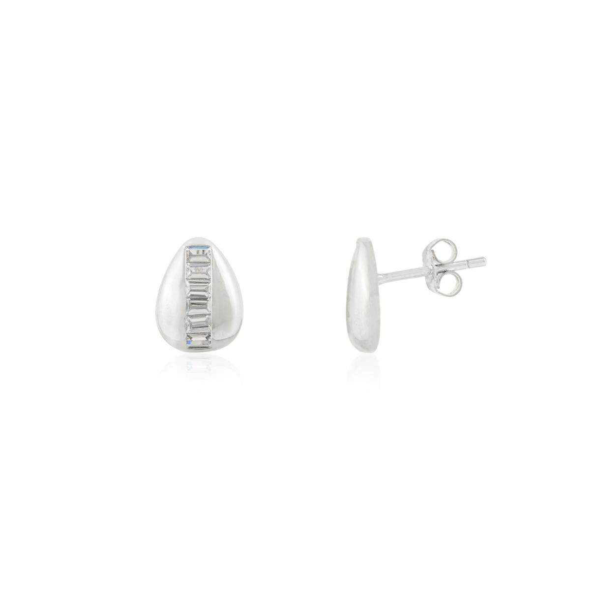 925 Silver White CZ Tiny Stud Earrings