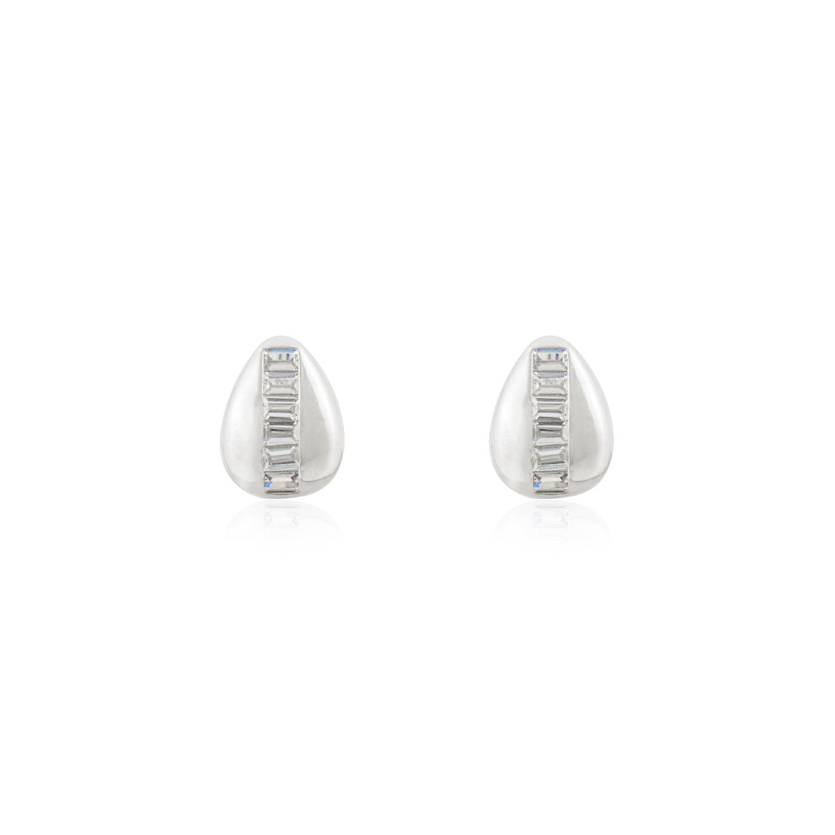 925 Silver White CZ Tiny Stud Earrings