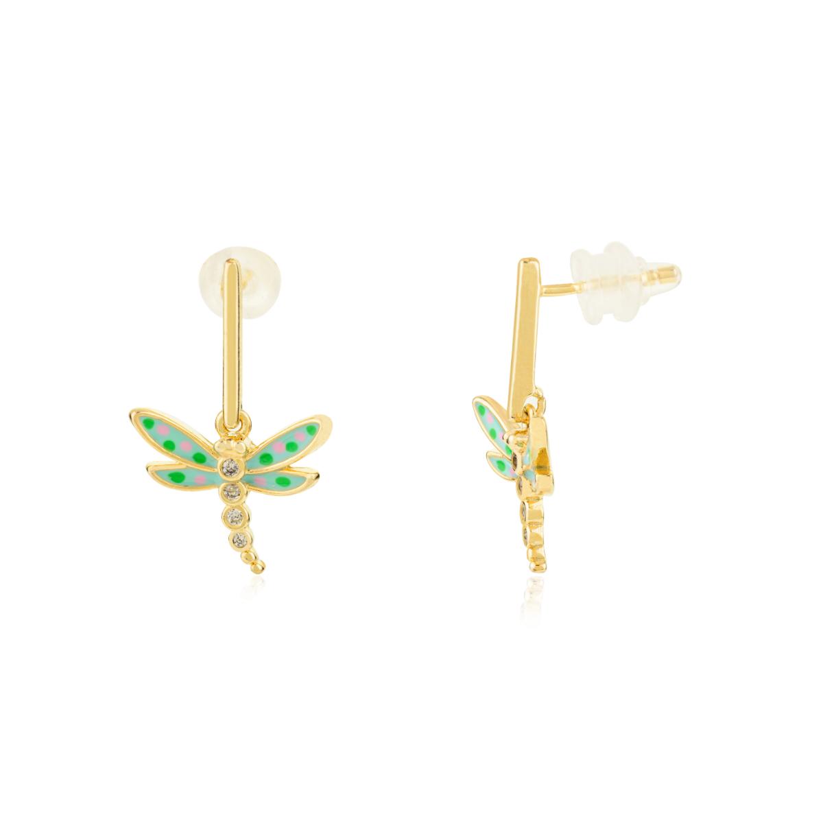 925 Silver Yellow Gold Plated Semi Hoop Earrings