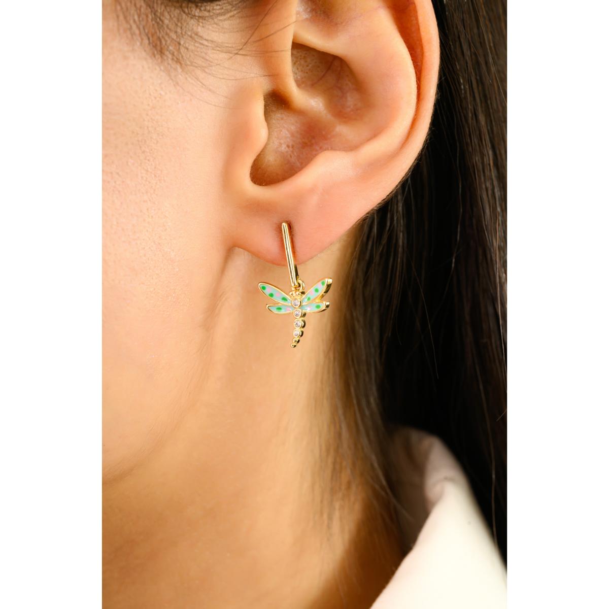 925 Silver Yellow Gold Plated Semi Hoop Earrings