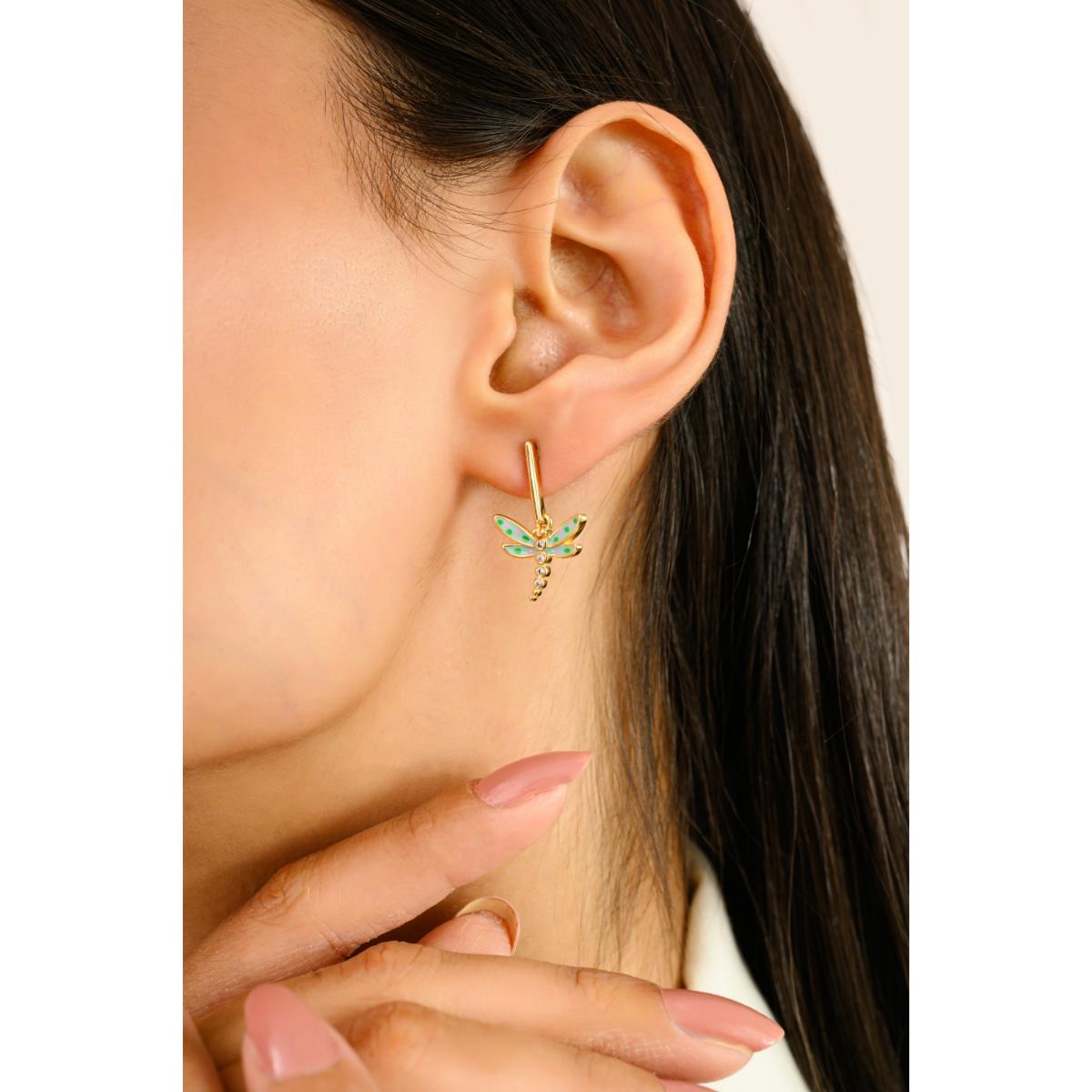 925 Silver Yellow Gold Plated Semi Hoop Earrings