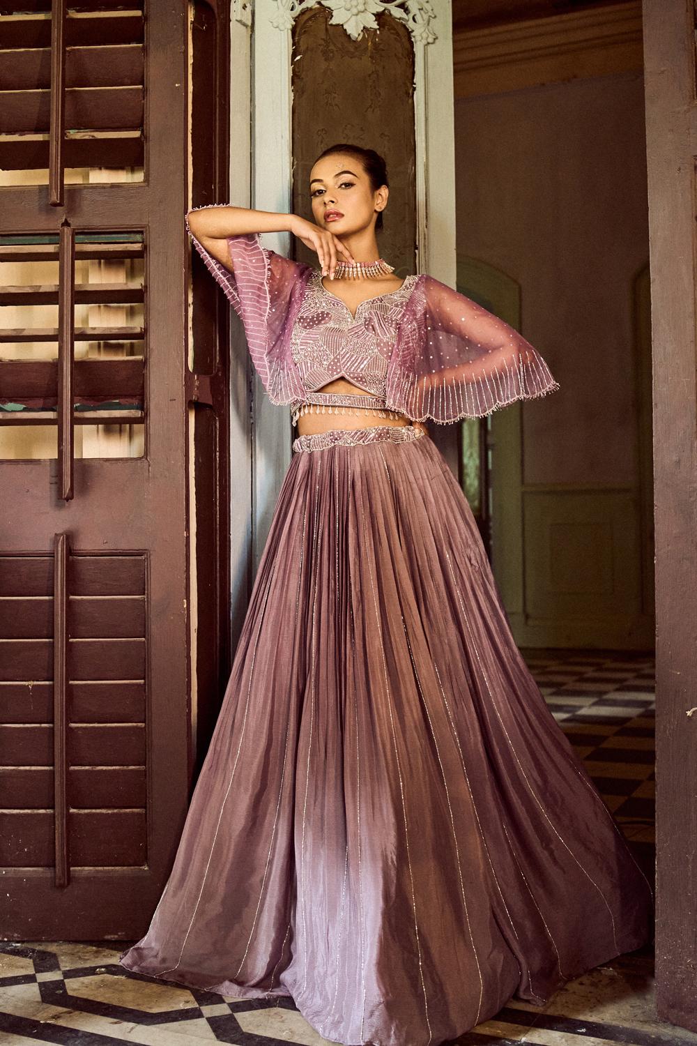 Mauve Lehenga Set