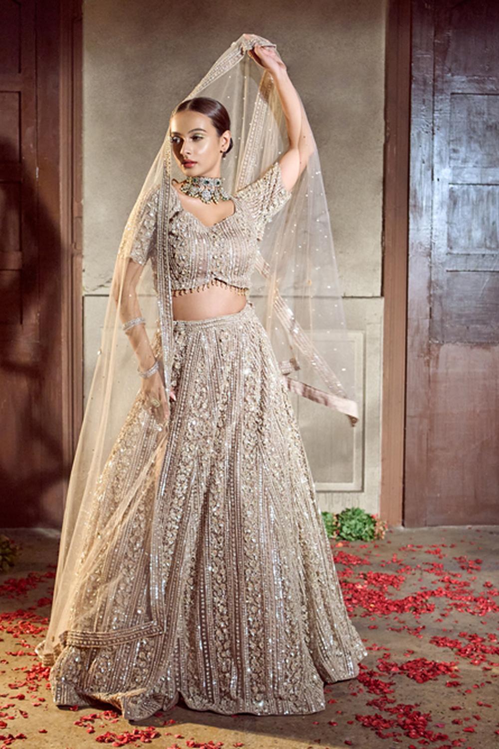 Golden Embroidered Lehenga Set