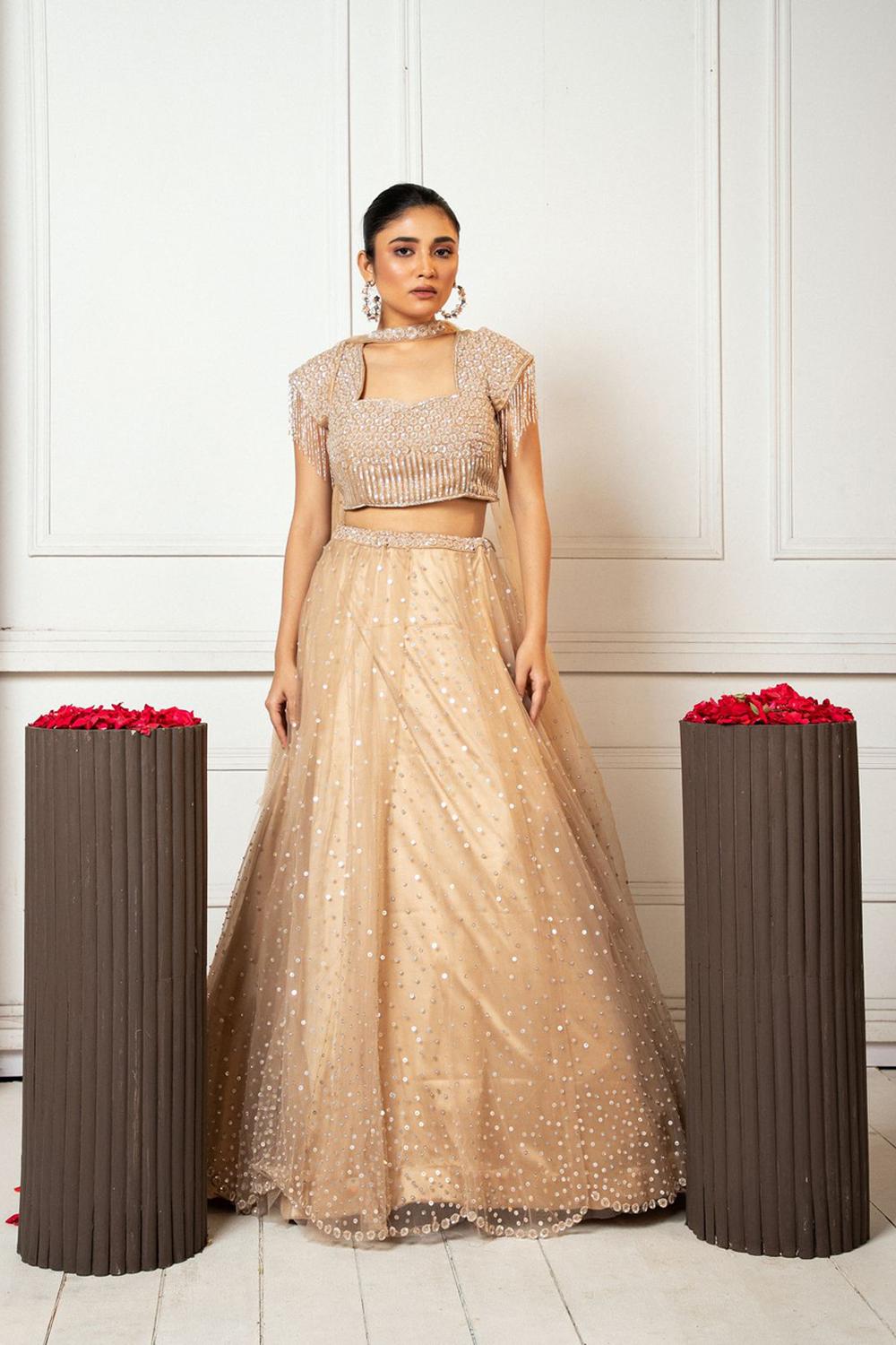 Peach Lehenga Cape Set