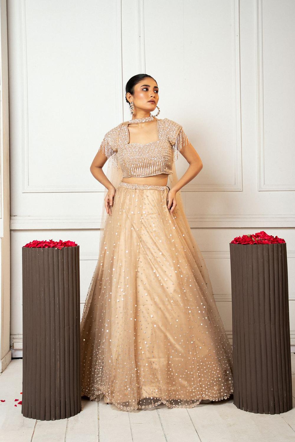 Peach Lehenga Cape Set