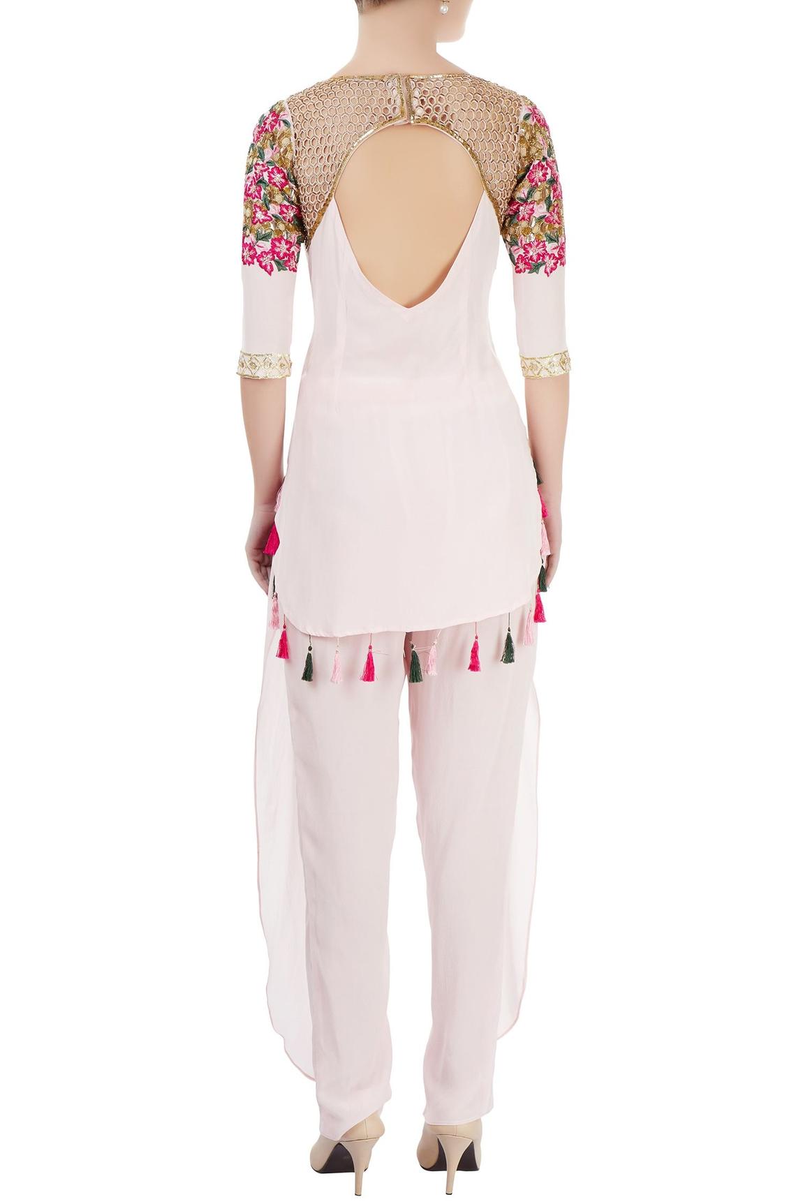 Light Pink Embroidered Pant Set