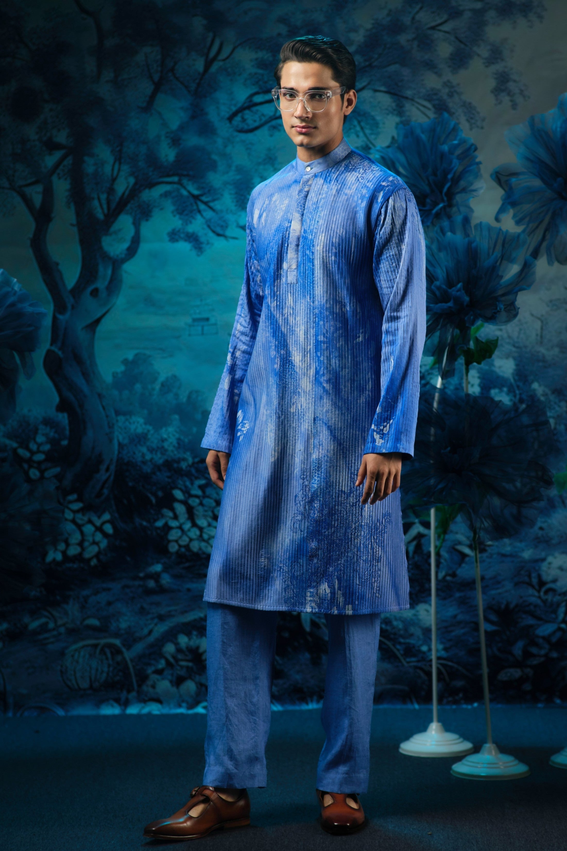 Printed Indigo Sapphire Kurta Pant