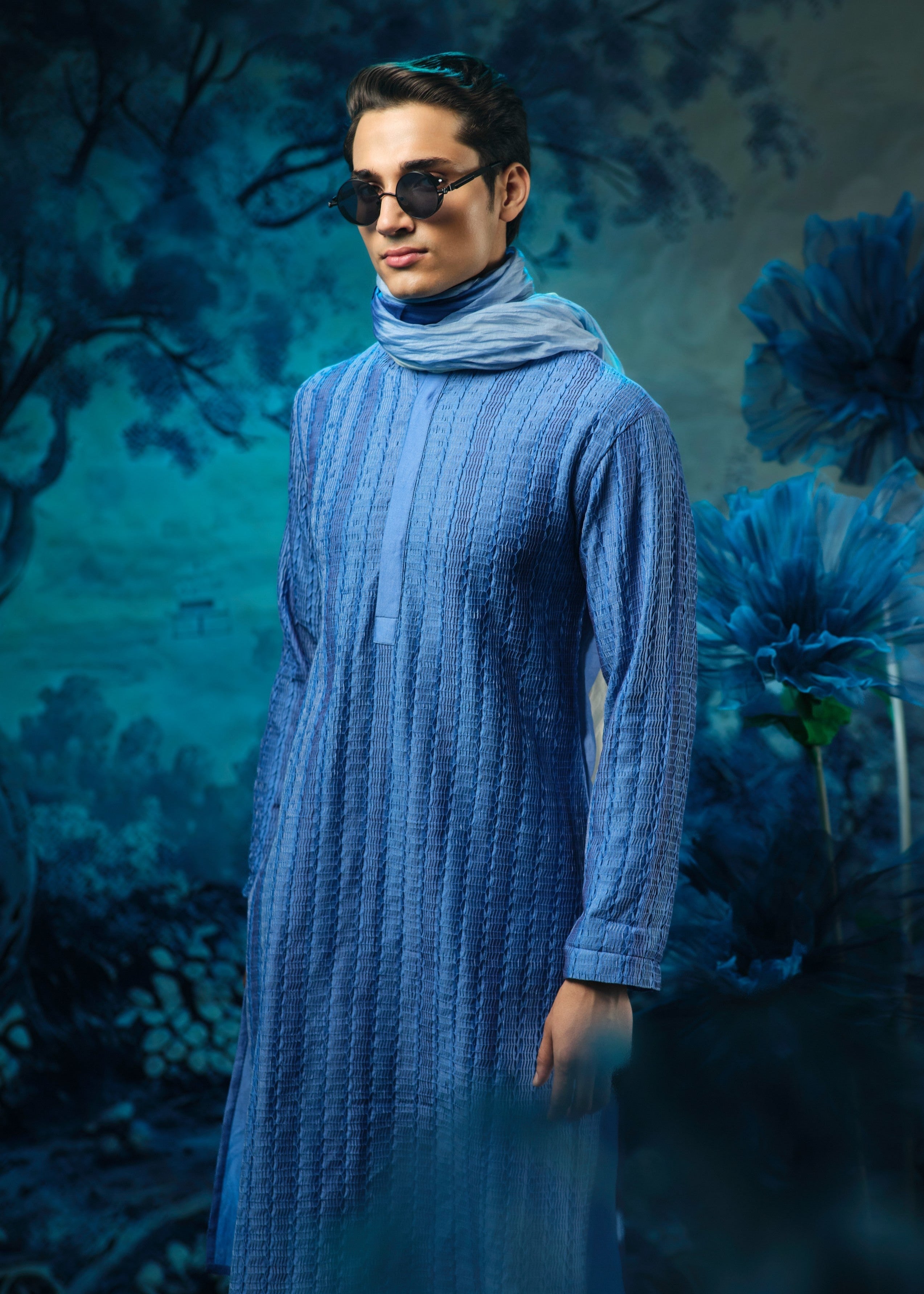Indigo Bliss Pintuck Kurta with Pant