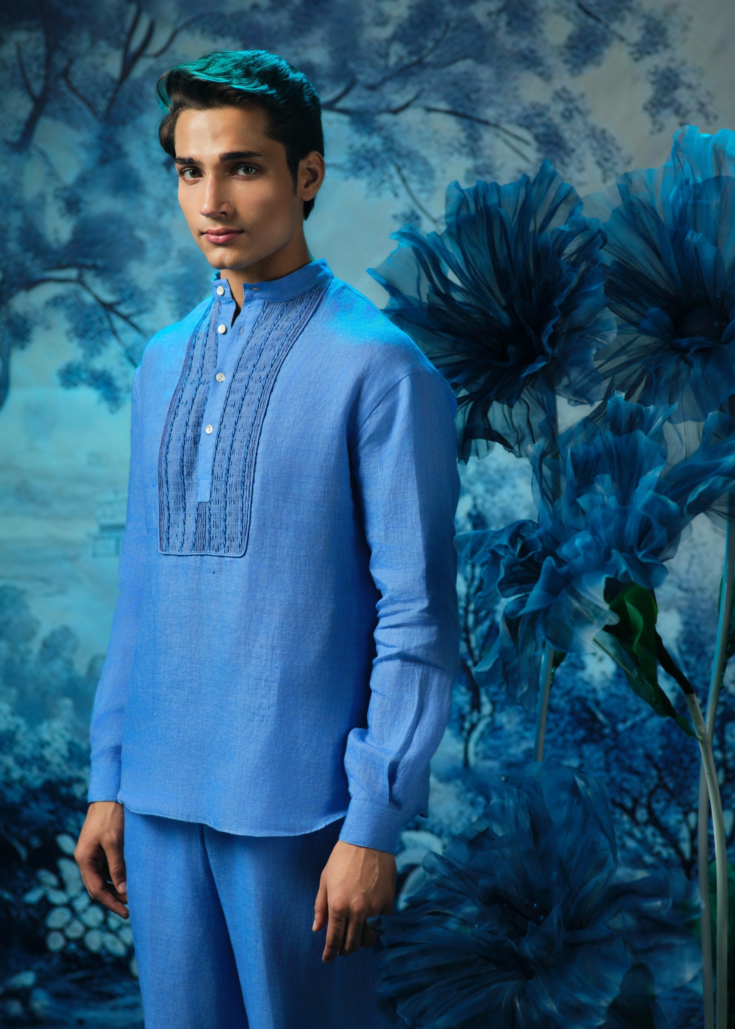 Indigo Short Length Kurta With Pant