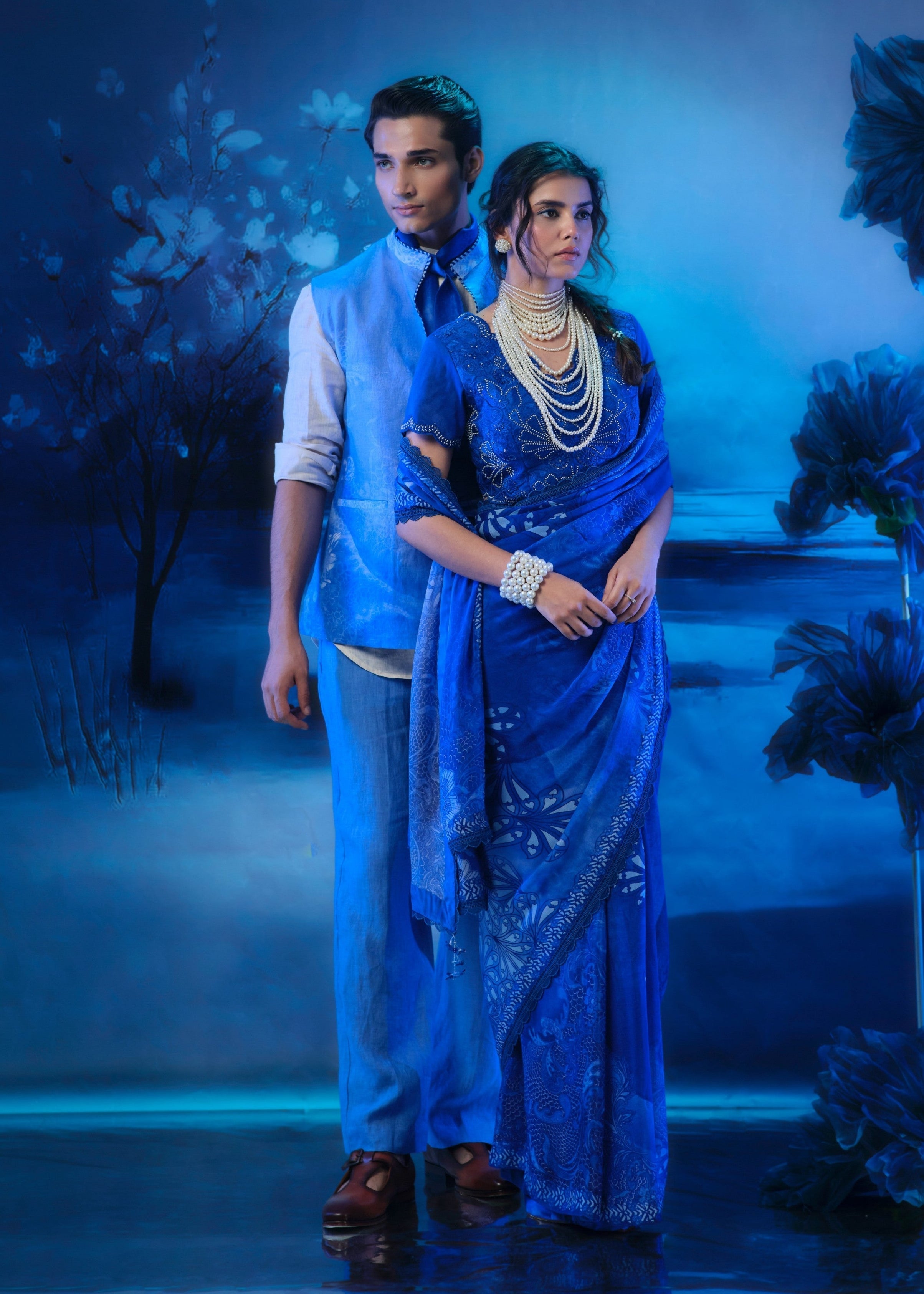 Indigo Mirage Saree