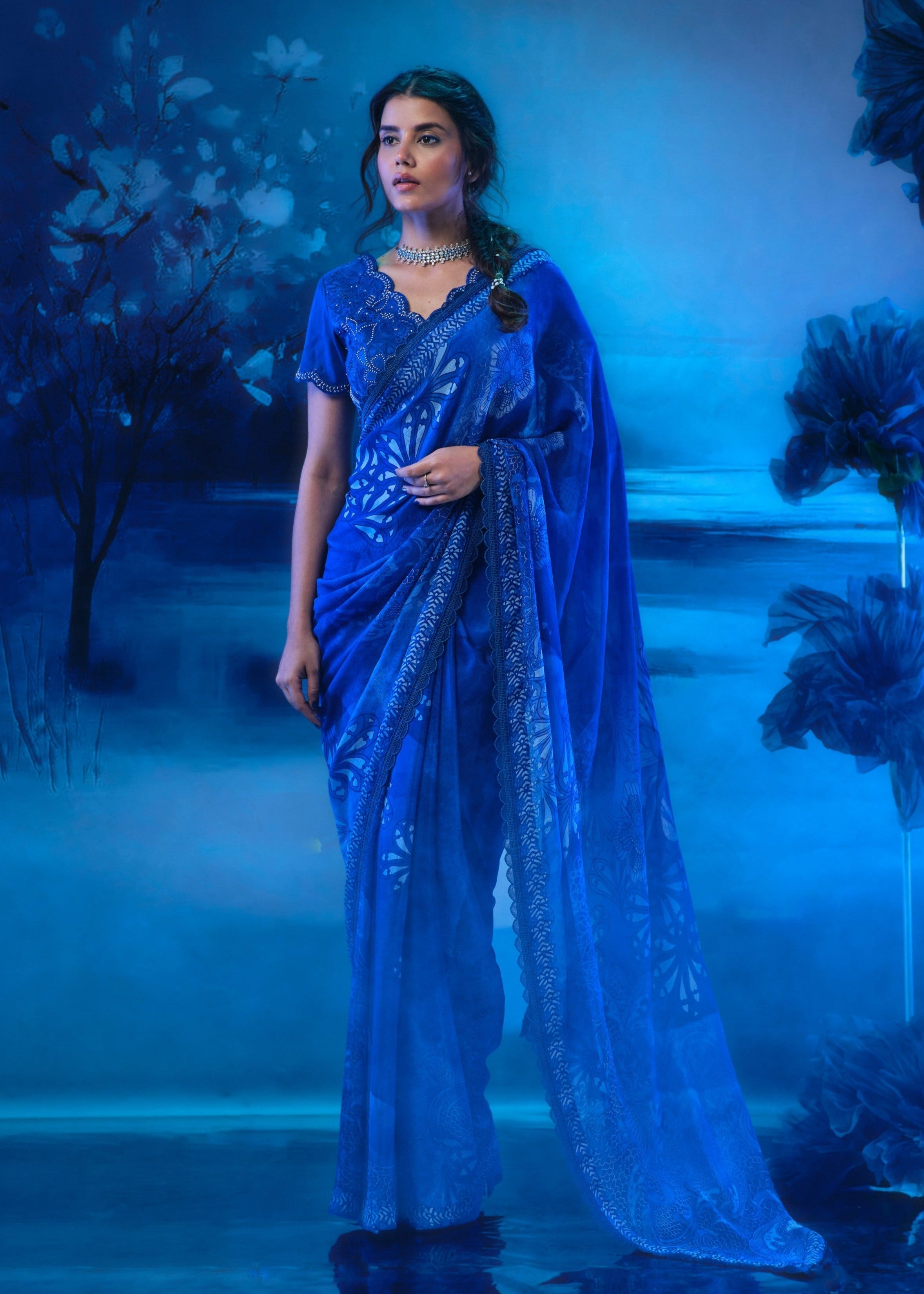Indigo Mirage Saree