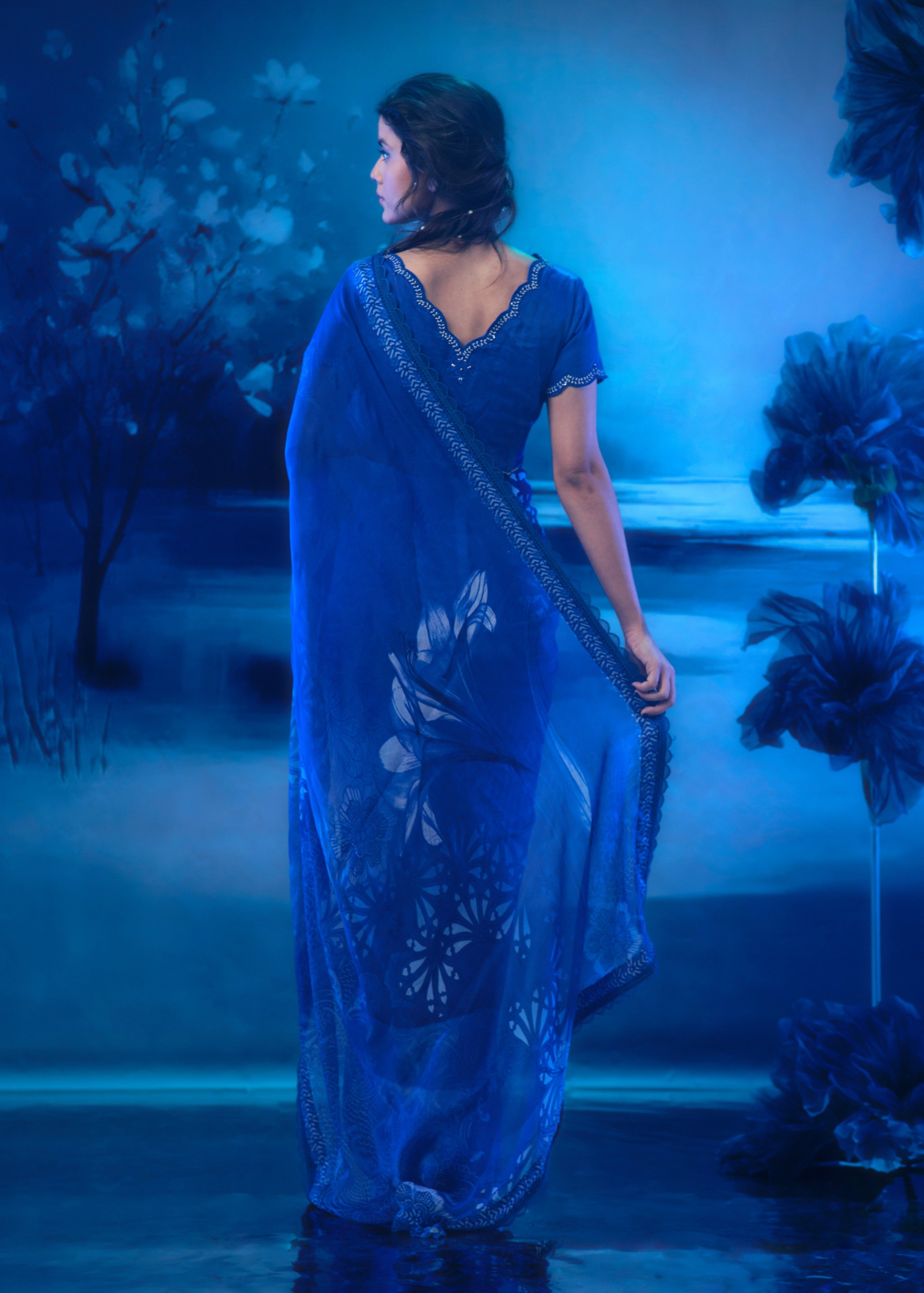 Indigo Mirage Saree