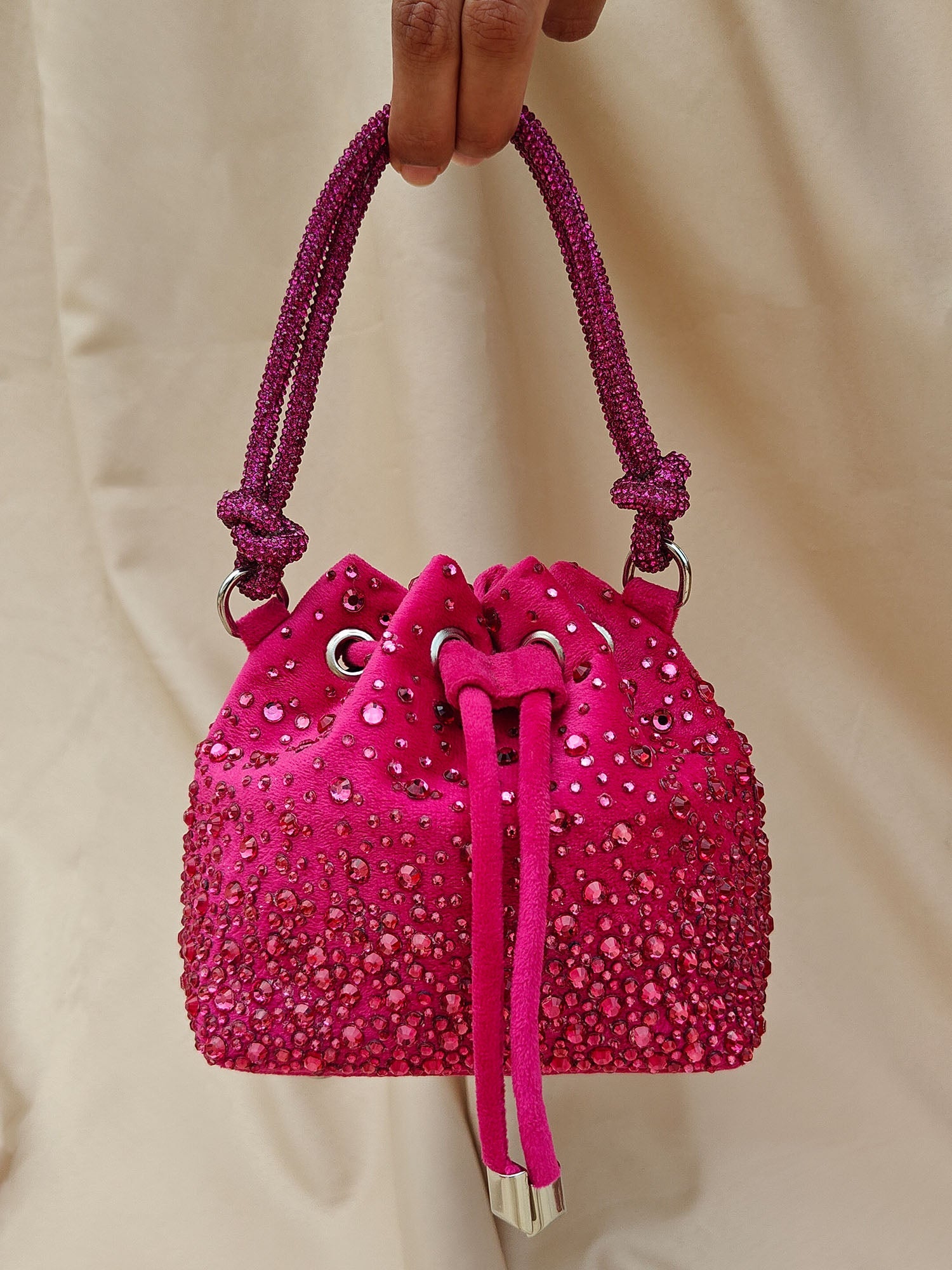 Image of The Micro Bucket Bag in Hot Pink