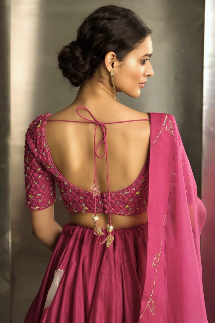 Image of Mulberry Pop Pink Lehenga