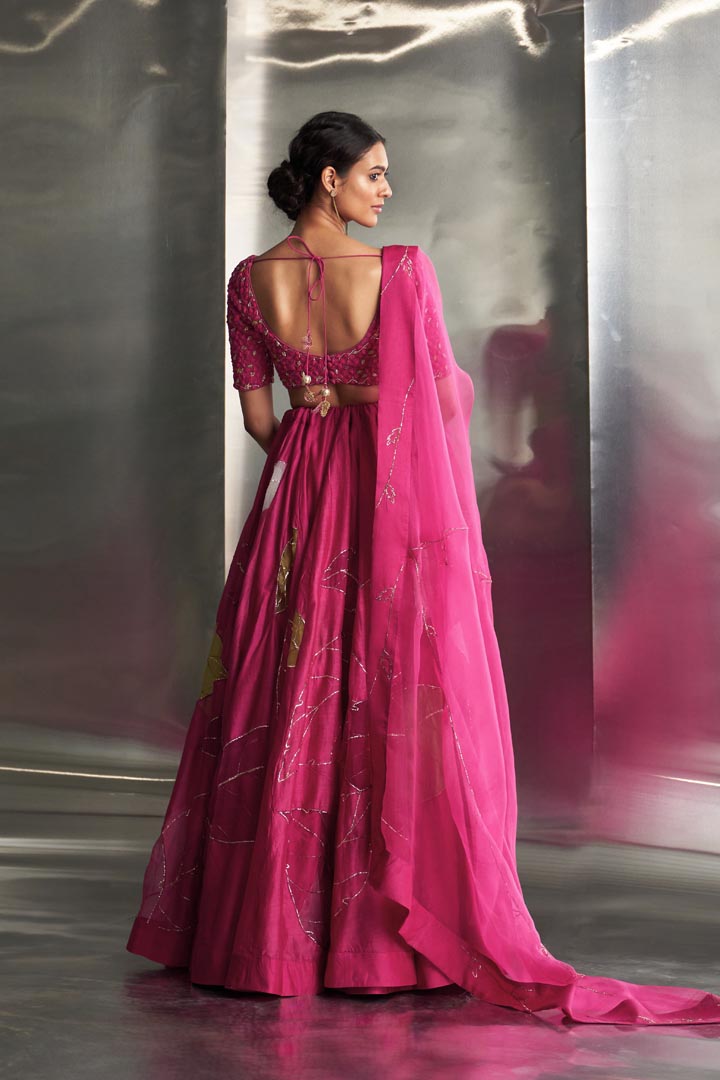 Image of Mulberry Pop Pink Lehenga