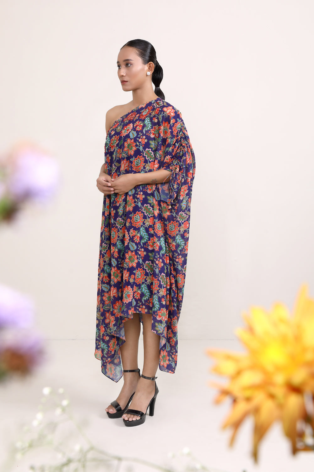 Lilac Asymmetrical Dress - Auraya Fashion 