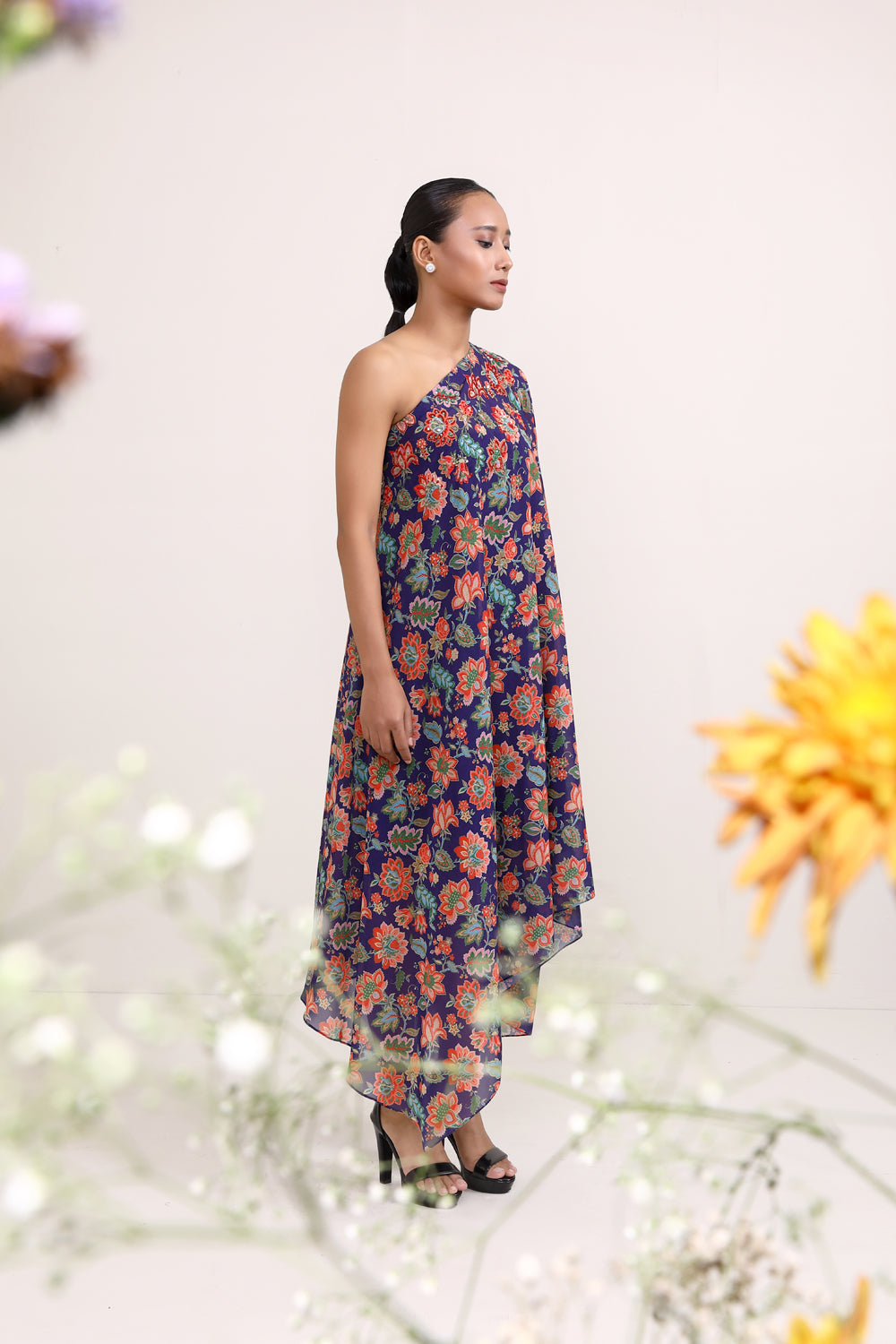 Lilac Asymmetrical Dress - Auraya Fashion 