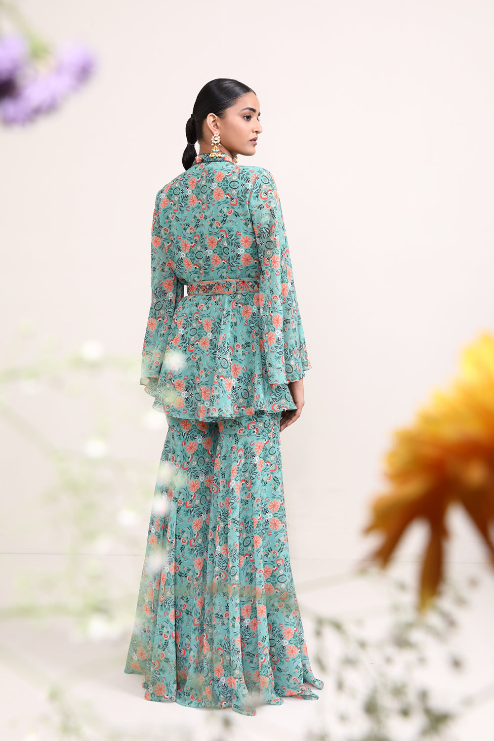 Peony Sharara Set - Auraya Fashion 