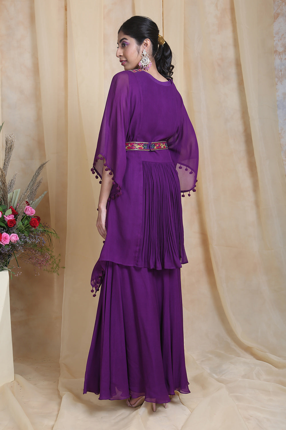 Purple Kaftaan Garara Set - Auraya Fashion 