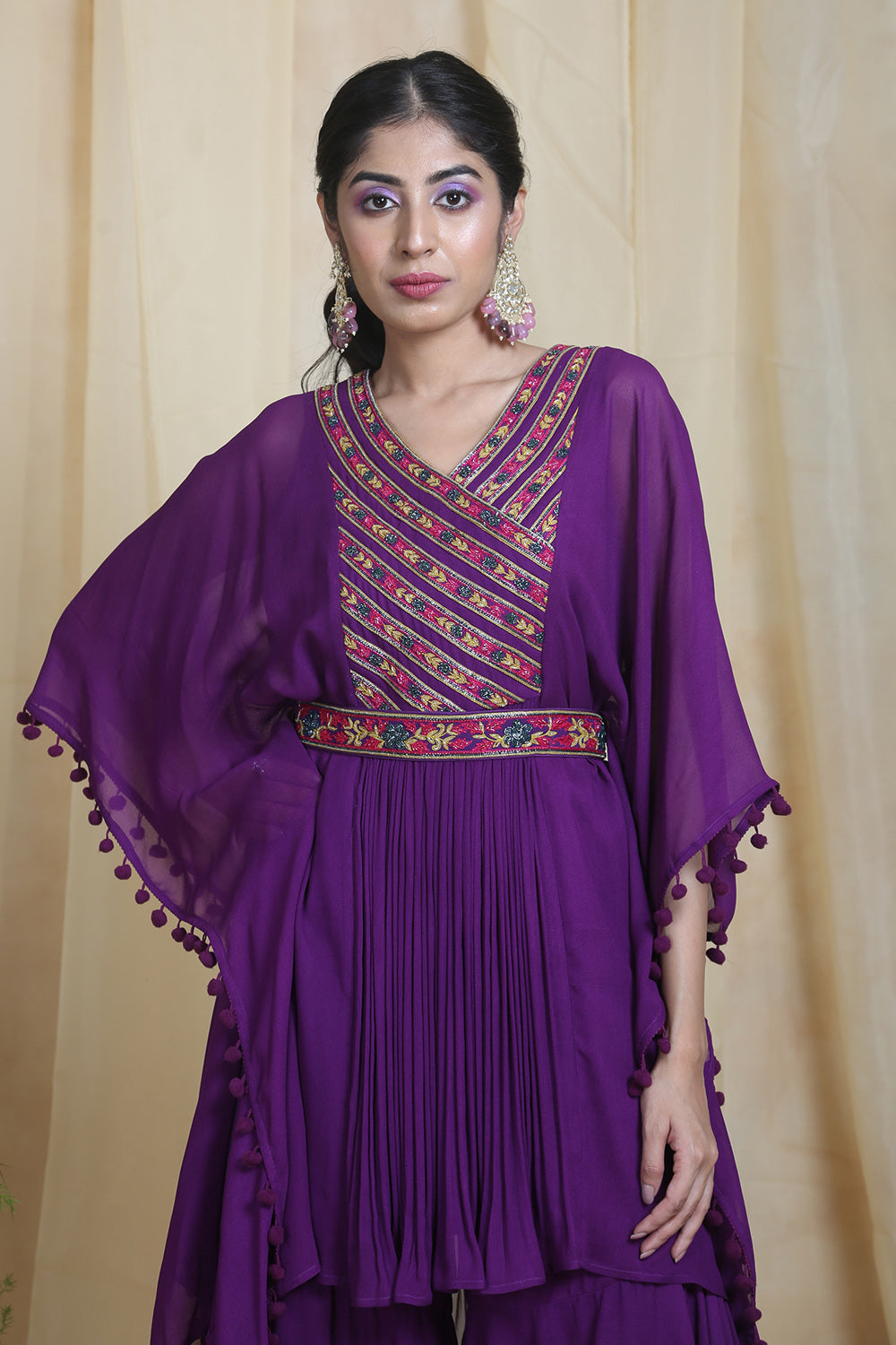 Purple Kaftaan Garara Set - Auraya Fashion 