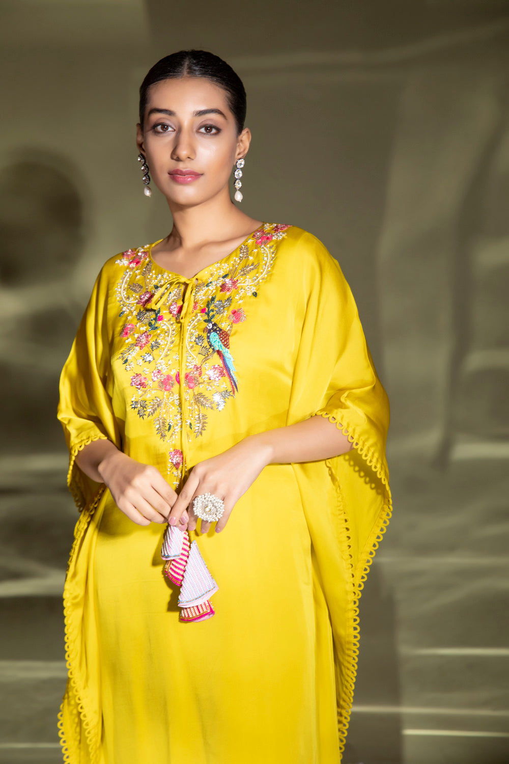 Licius Embroidered Kaftan With Plazo - Auraya Fashion 