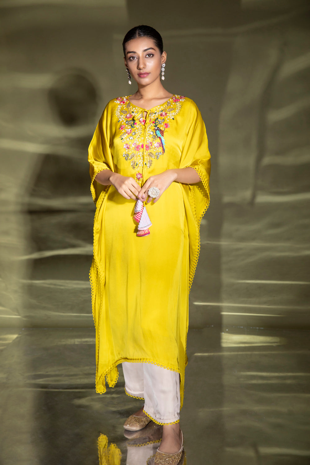 Licius Embroidered Kaftan With Plazo - Auraya Fashion 