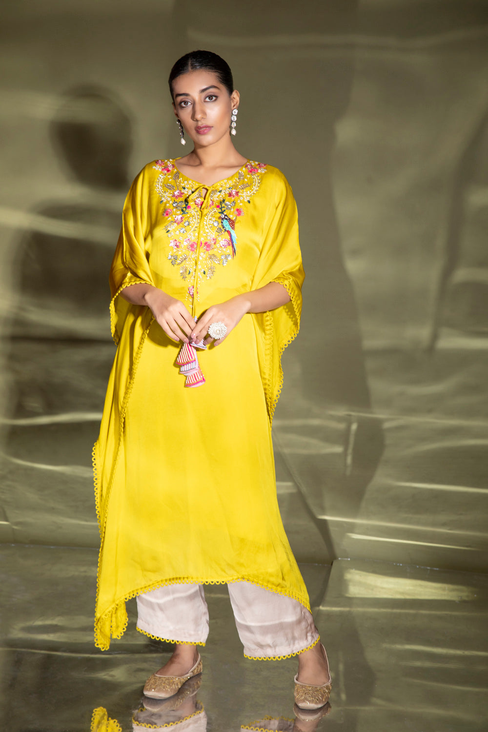 Licius Embroidered Kaftan With Plazo - Auraya Fashion - Miku Kumar - 