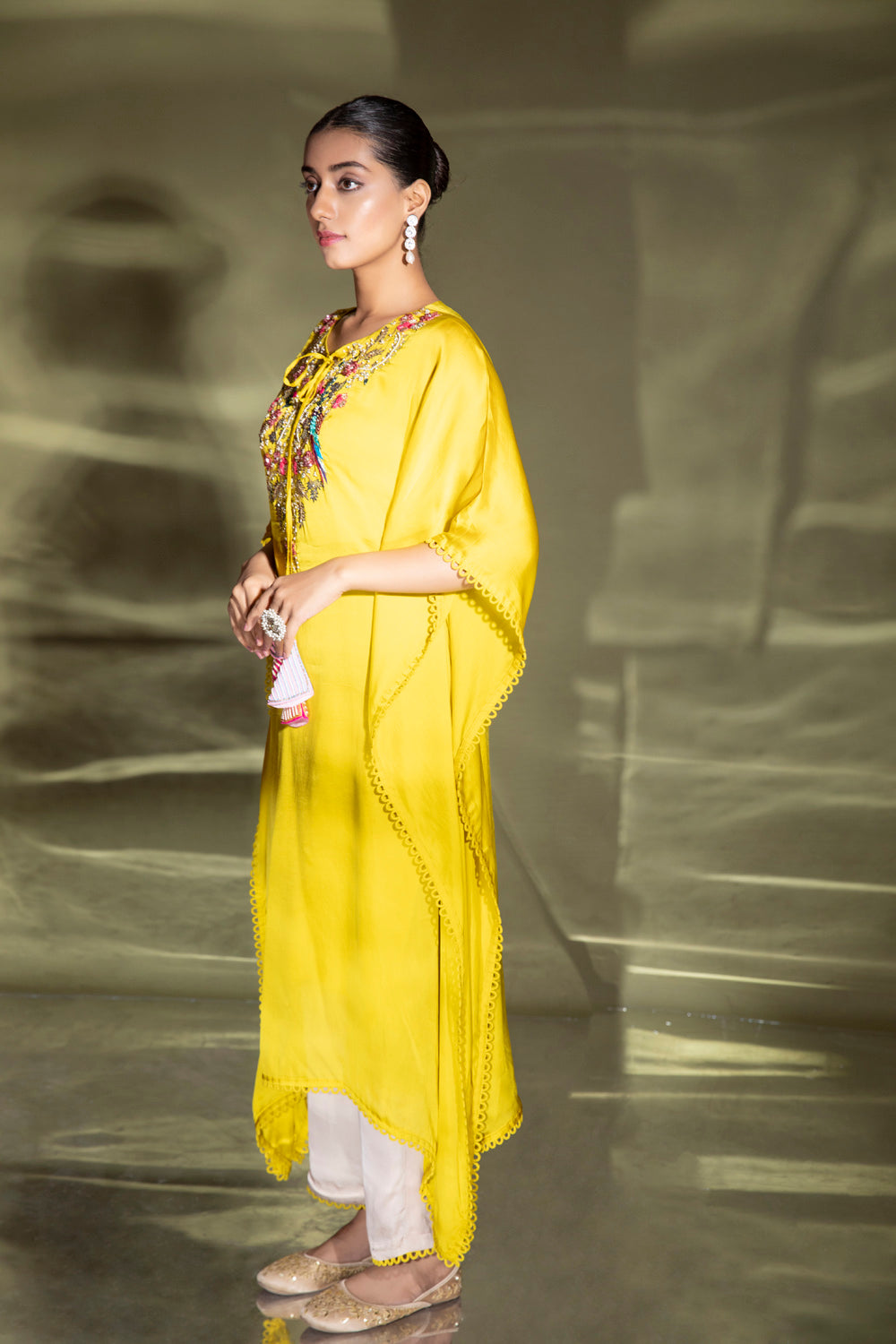 Licius Embroidered Kaftan With Plazo - Auraya Fashion 